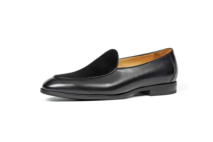 BLACK PENNY LOAFER WITH SUEDE