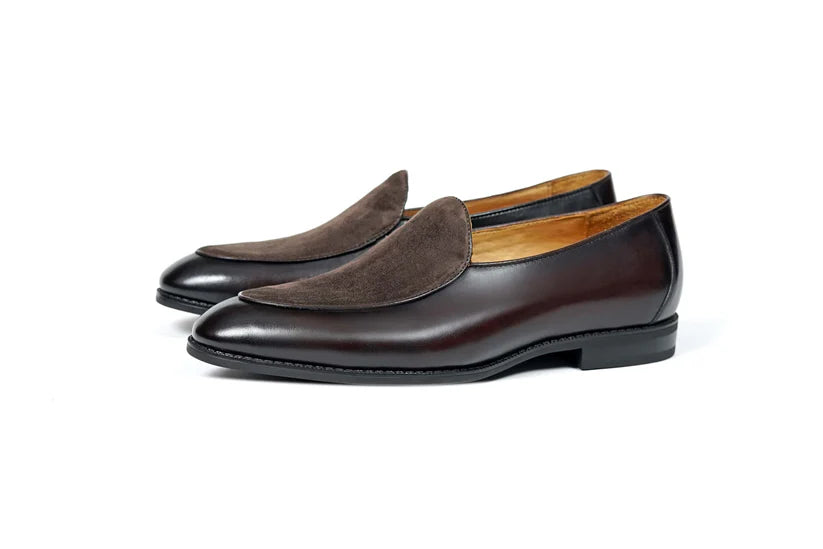 BROWN PENNY LOAFER WITH SUEDE