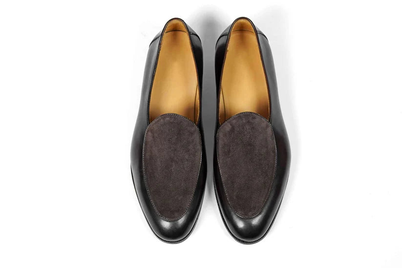 BROWN PENNY LOAFER WITH SUEDE