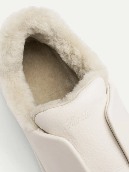 OFF WHITE LEATHER FUR SNEAKER