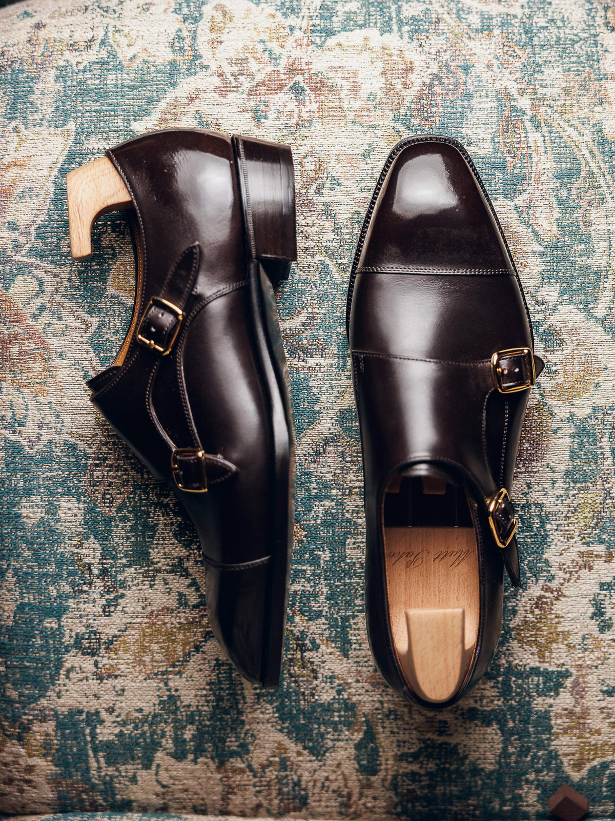 ED186 | BROWN CAP TOE DOUBLE MONK