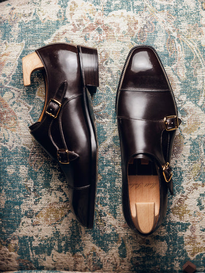 ED186 | BROWN CAP TOE DOUBLE MONK