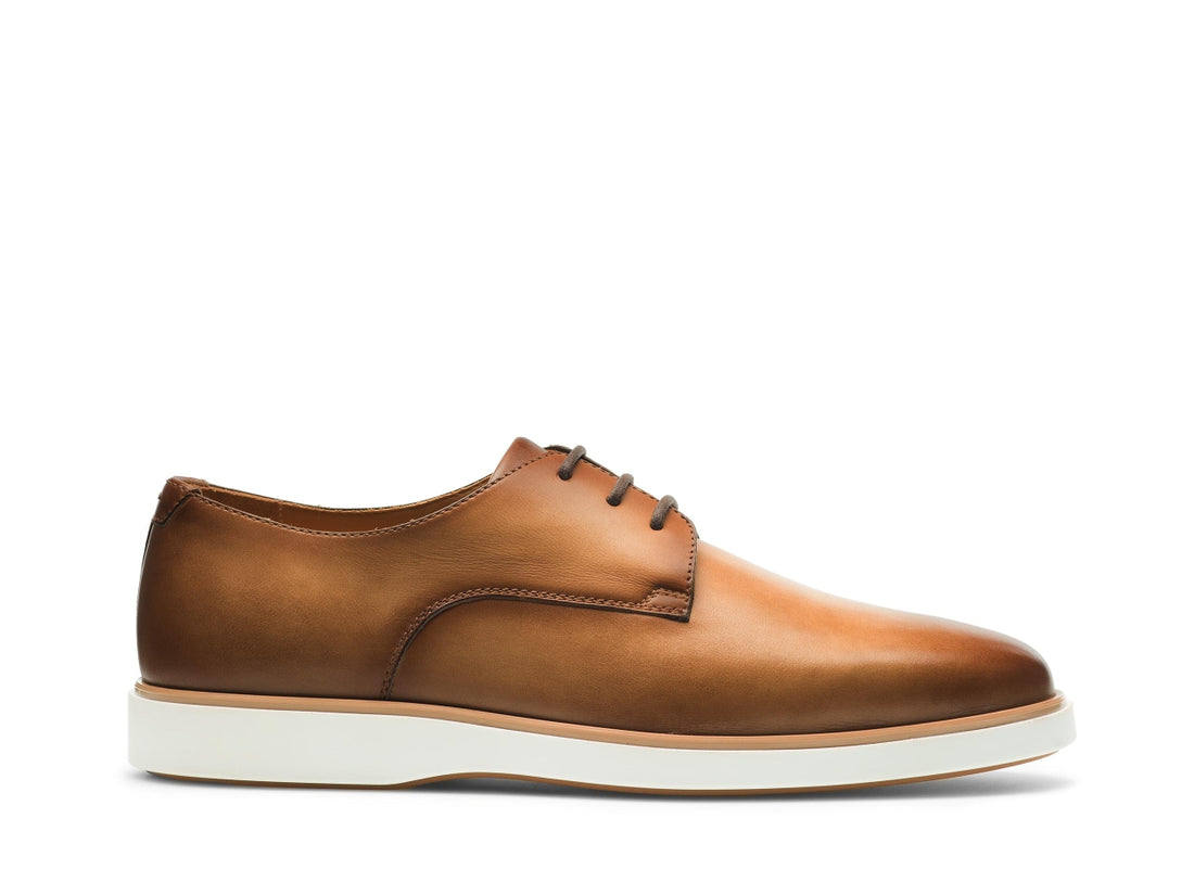 COMFORTABLE DARK TAN LEATHER LACE UPS