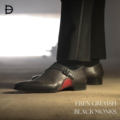 EREN II | GREYISH BLACK MONKSTRAPS