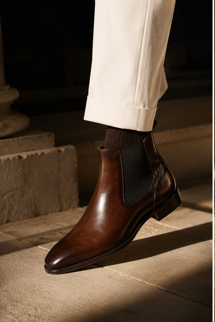 CHELSEA BOOTS | BROWN SLEEK FINISH