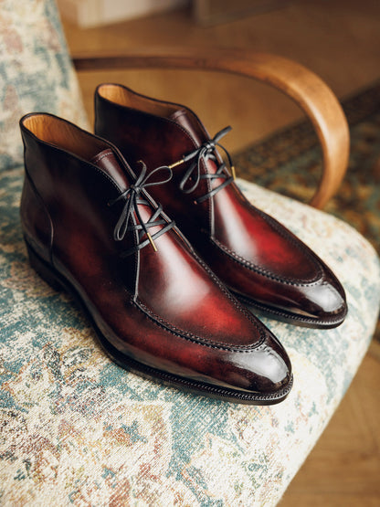 ED190 | WINE CHUKKA BOOTS WITH METAL TOE