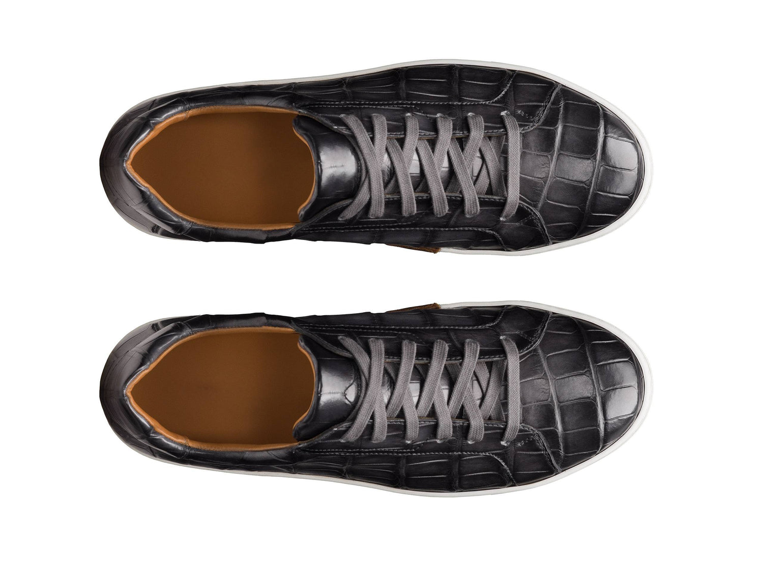 BLACK CROCO LEATHER SNEAKERS