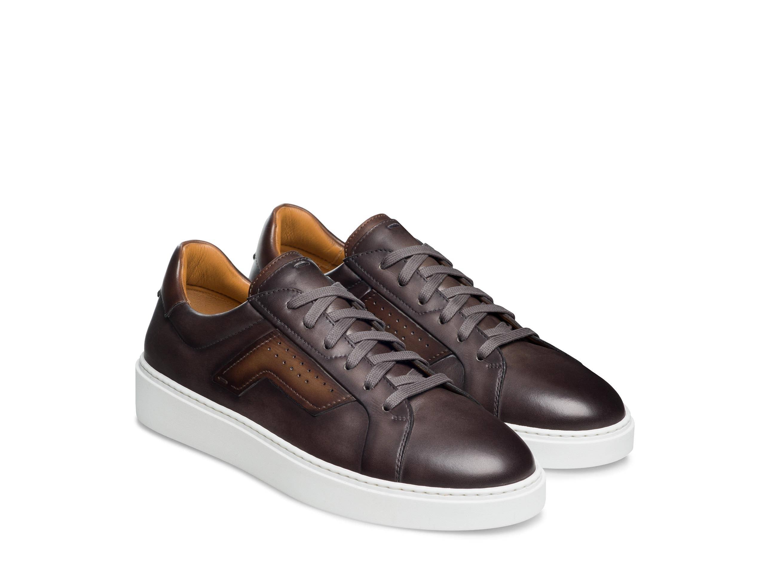 AREZZO-15 - DARK COFFEE LEATHER SNEAKERS