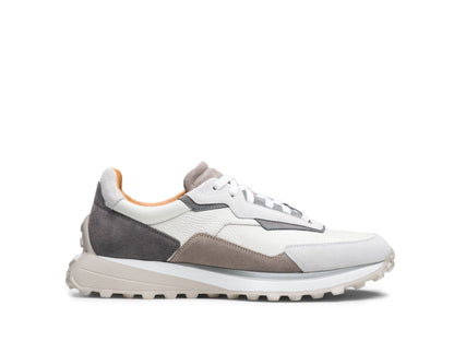 GENOVA-CLASS - WHITE &amp; DARK GREY SUEDE LEATHER SNEAKERS