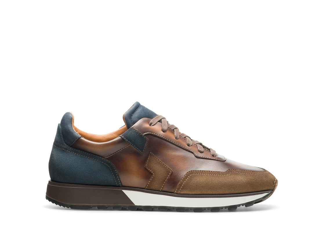 Ryan -  TAN &amp; BLUE SUEDE LEATHER SNEAKERS