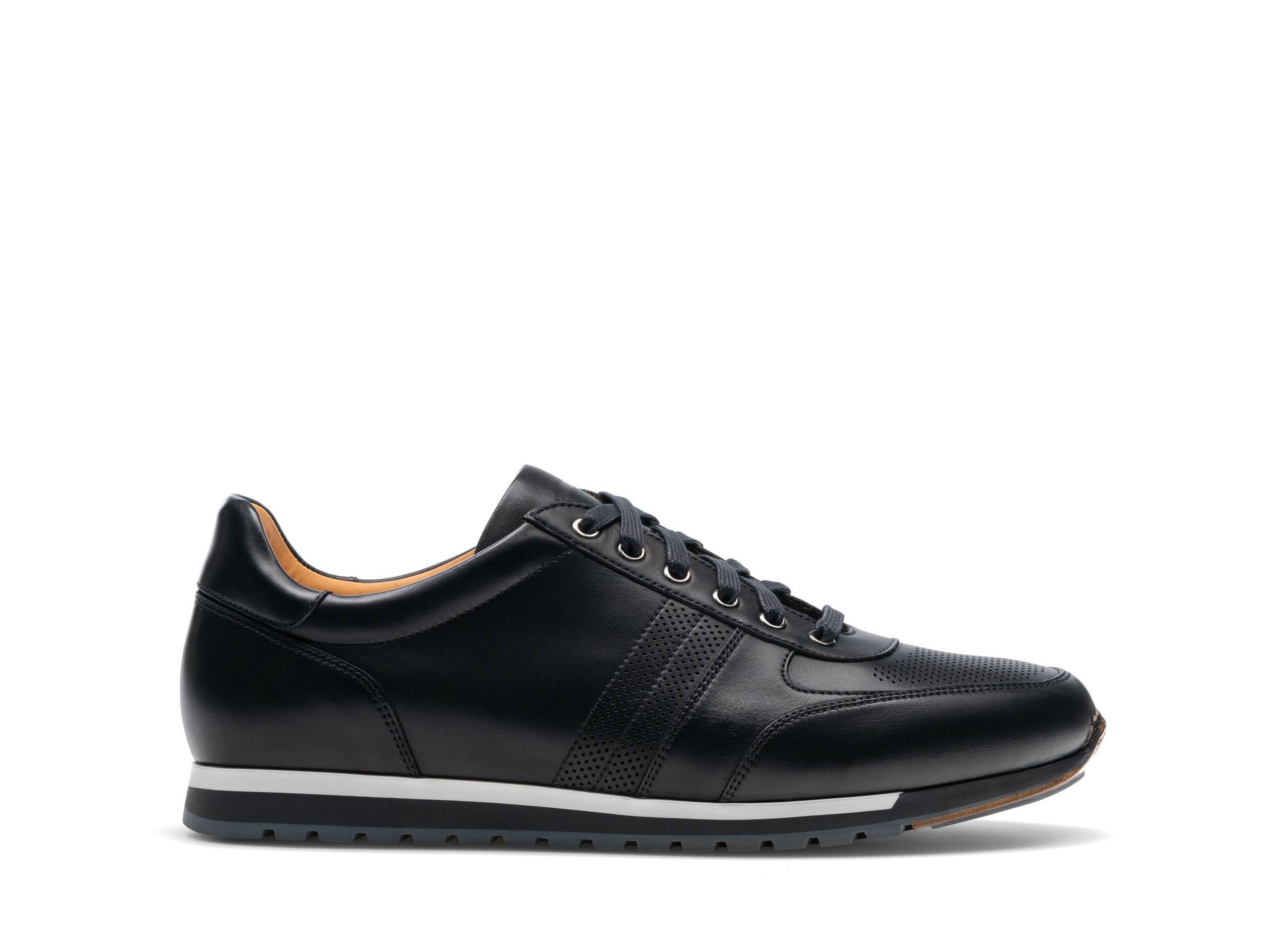 GLIDE 220 | BLACK PUNCH LEATHER SNEAKER