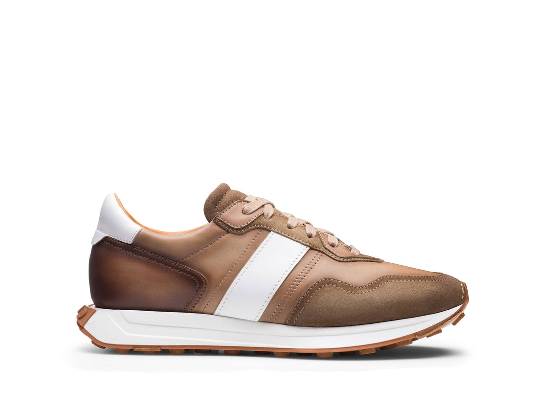 Robert - TAN & WHITE SUEDE LEATHER SNEAKERS