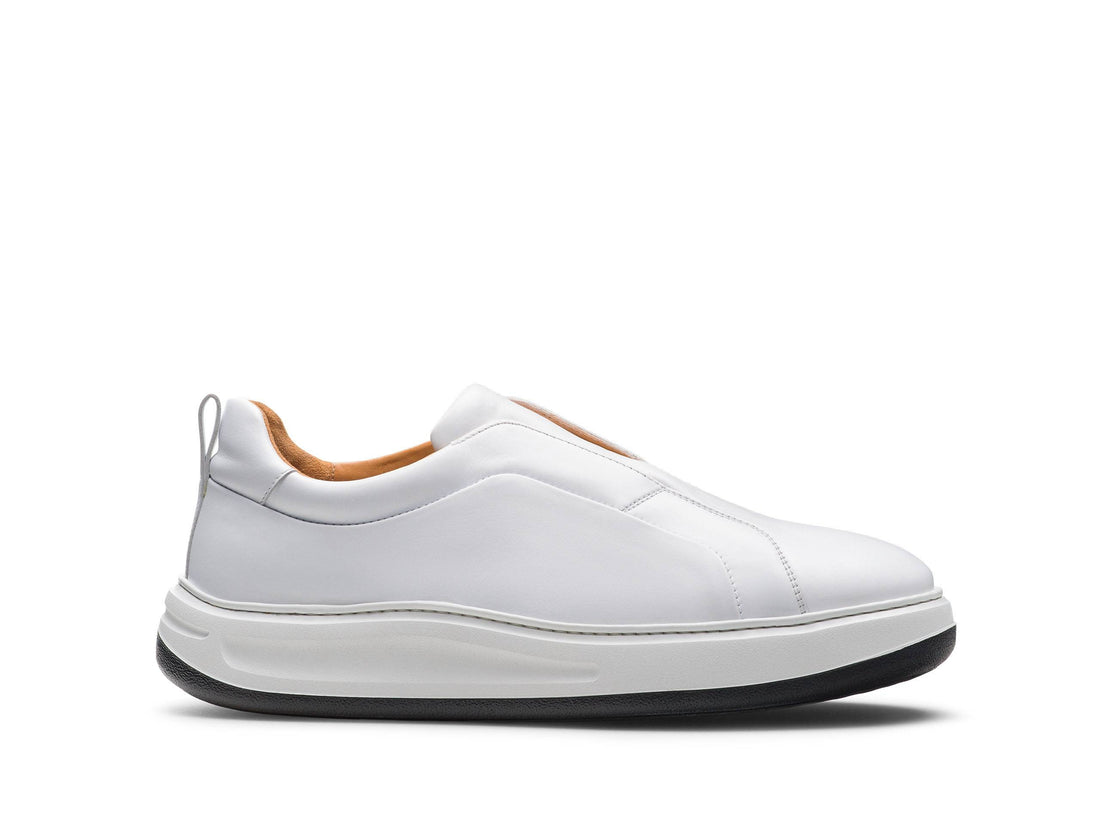 Bolt LACELESS | WHITE LEATHER SNEAKERS