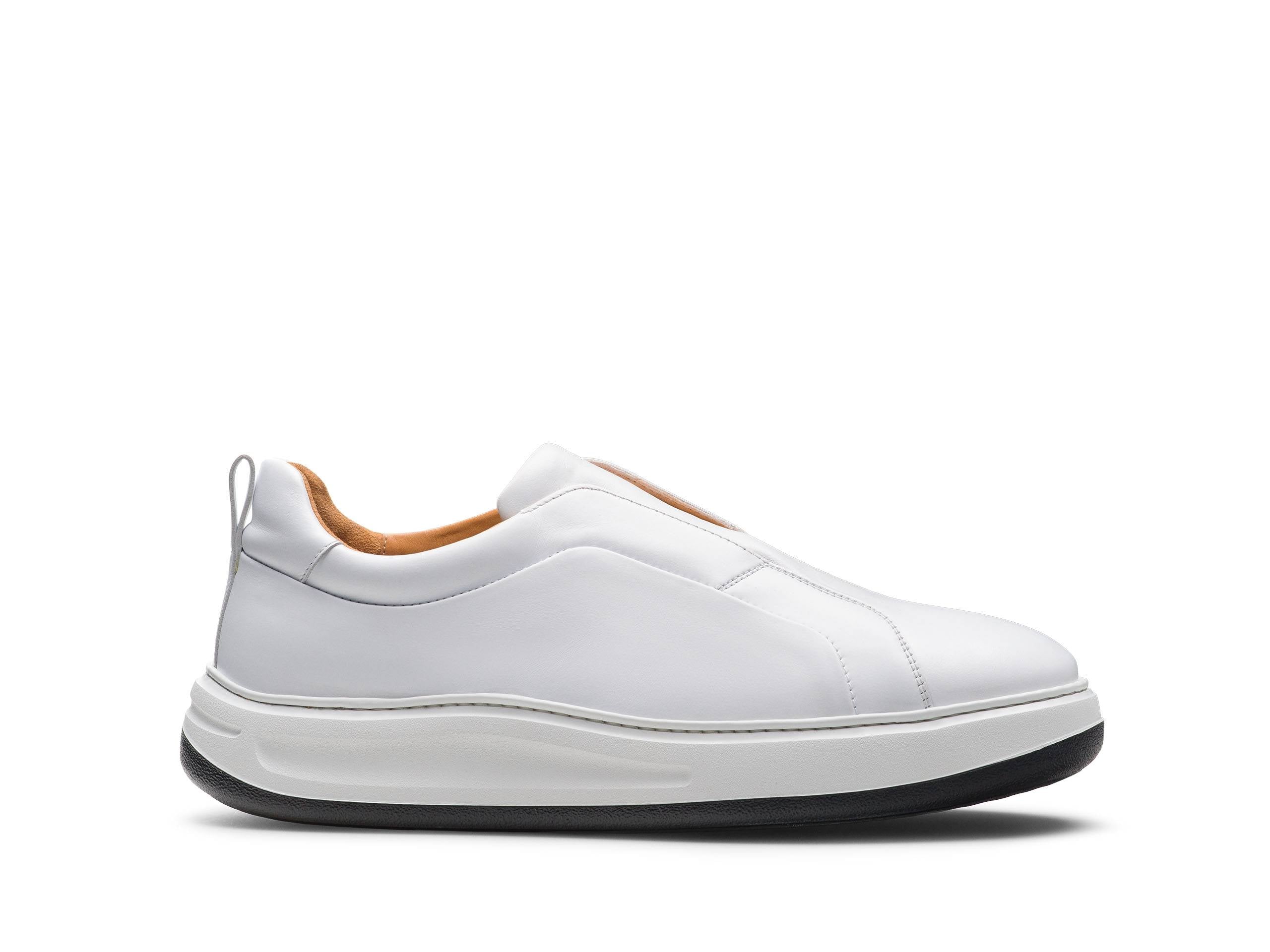 Bolt LACELESS | WHITE LEATHER SNEAKERS