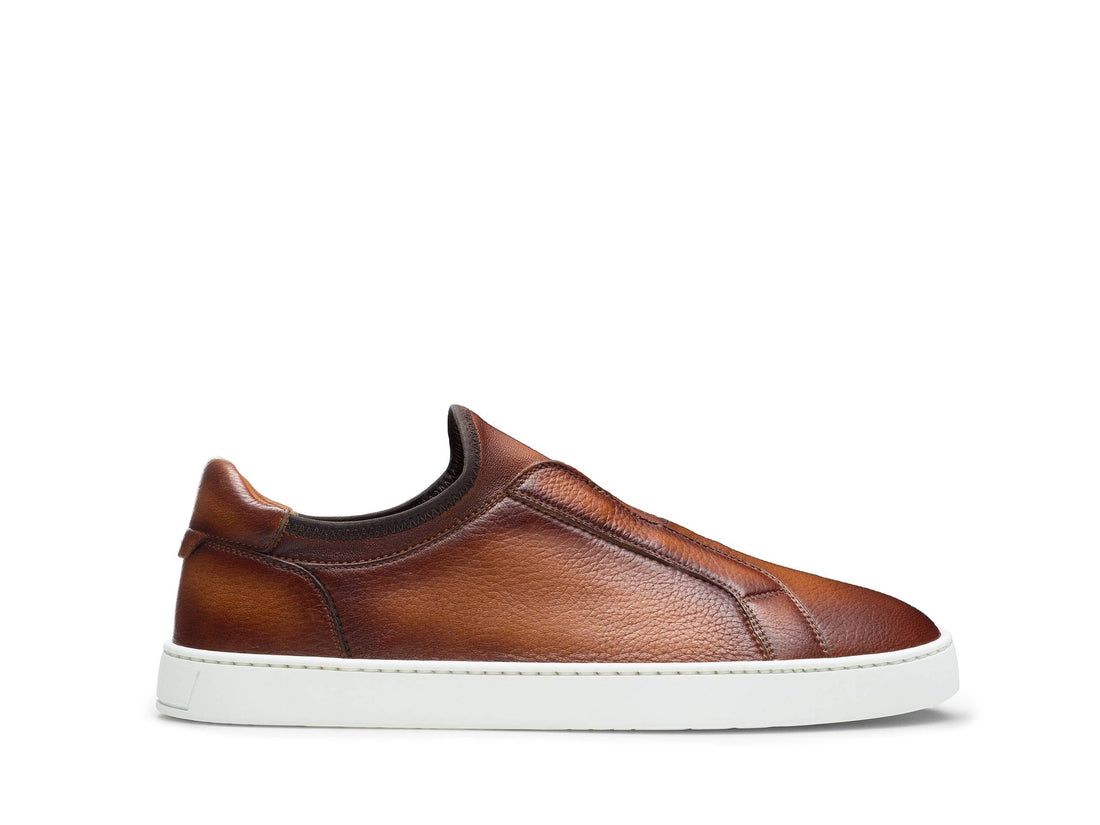 Frank - DEEP TAN WHITHOUT LACE LEATHER SNEAKERS