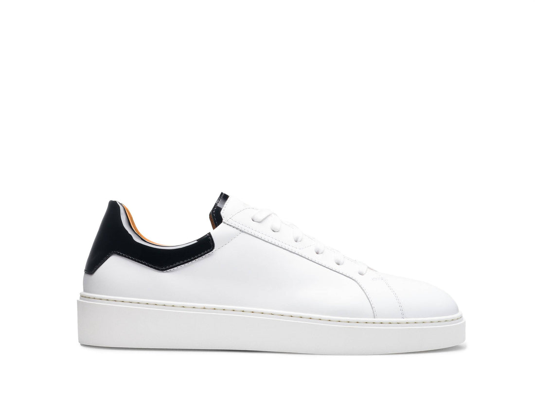 MILANO-999 - WHITE & BLACK LEATHER SNEAKERS