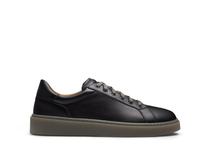 Kevin -  DEEP GREY LEATHER SNEAKERS