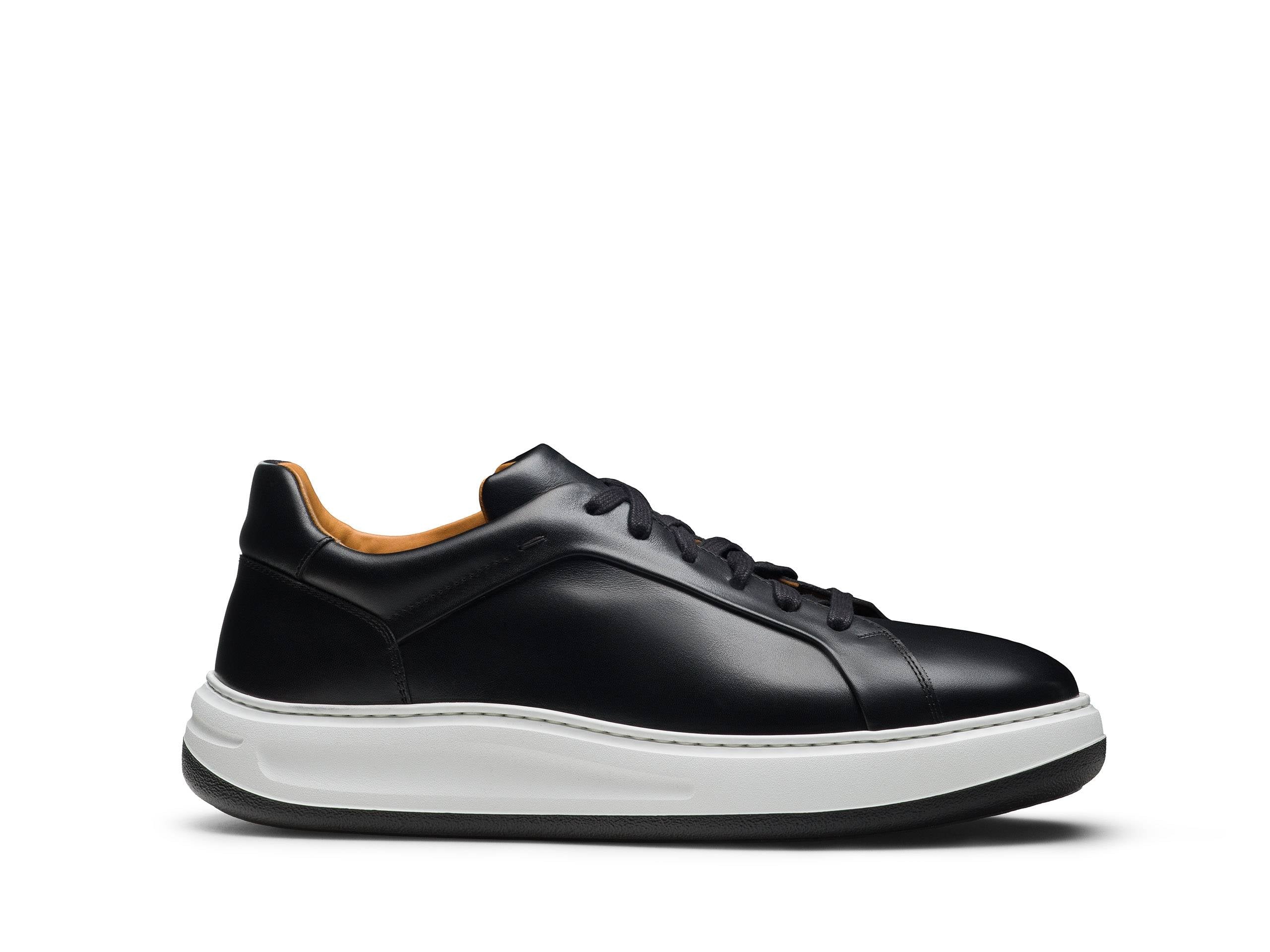 AURELIO-01 - BLACK GLOSY LEATHER SNEAKER