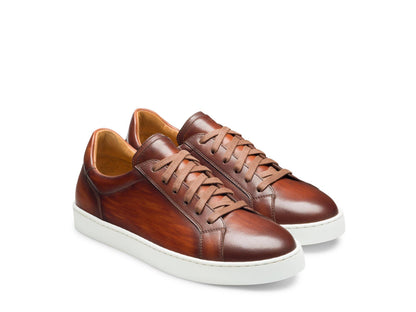 ROMA-02 - DARK TAN LEATHER SNEAKERS