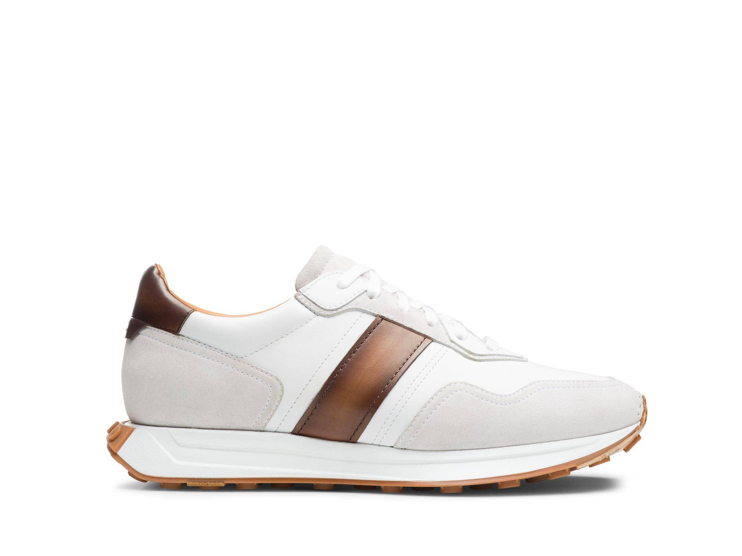 Mark - BROWN &amp; WHITE SUEDE LEATHER SNEAKERS