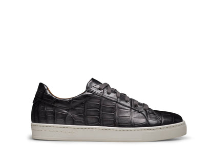 BLACK CROCO LEATHER SNEAKERS