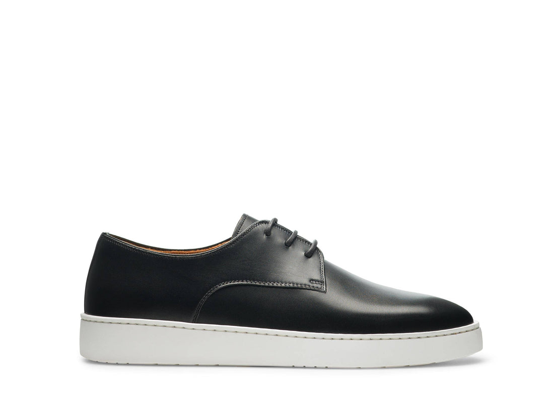 VERONA-07 - MATTE BLACK LEATHER SNEAKERS