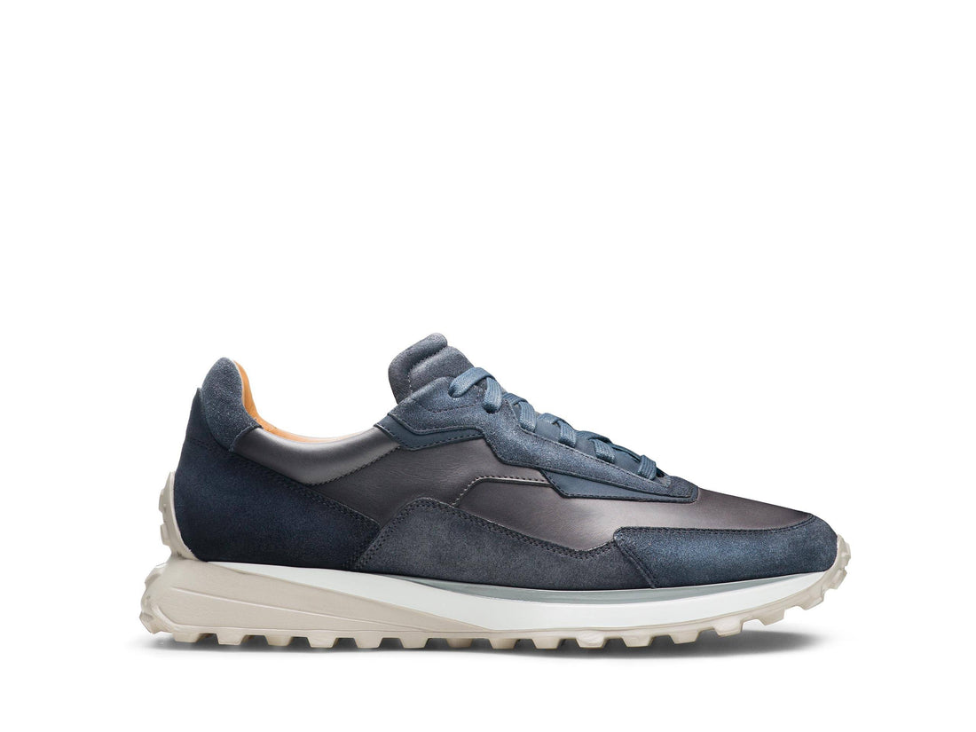 PARMA-EL - BRWON WITH BLUE SHADE SUEDE LEATHER SNEAKERS