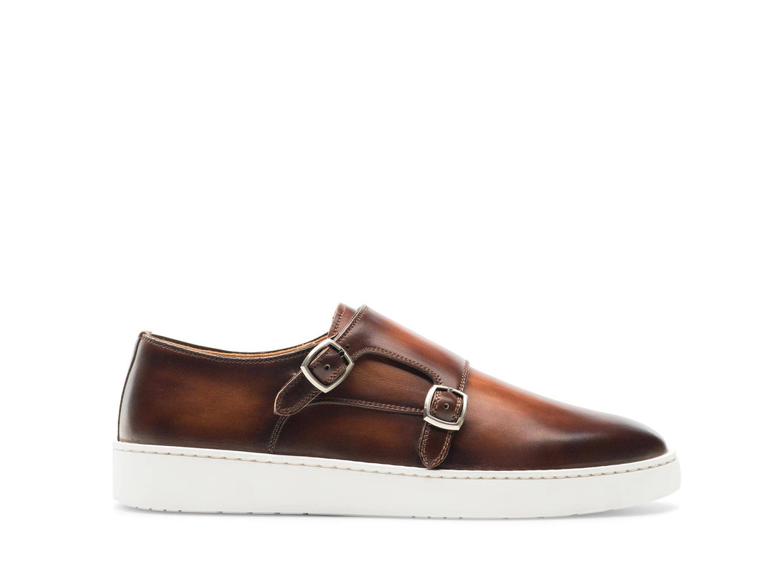 PISA-10 - BROWN DOUBLE MONK LEATHER SNEAKERS