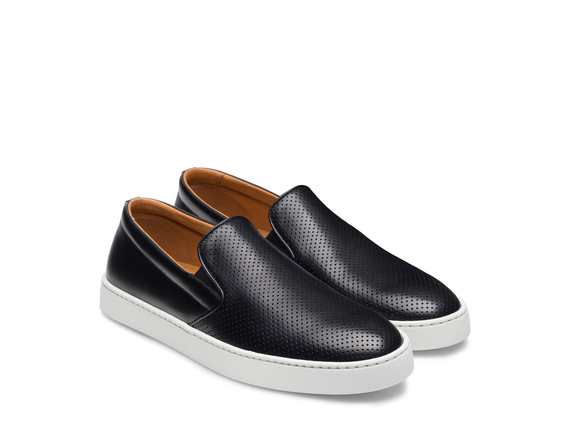TREVISO-25 - DARK BLACK LEATHER SNEAKERS