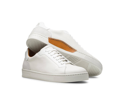 PRIME 101 | WHITE MILLED LEATHER SNEAKERS