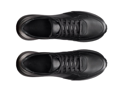 FLUX 350 | BLACK LEATHER SNEAKERS