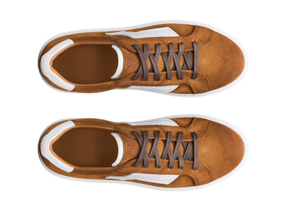 AREZZO-15 - DEEP TAN SUEDE LEATHER SNEAKERS