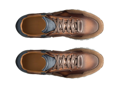 Ryan -  TAN &amp; BLUE SUEDE LEATHER SNEAKERS