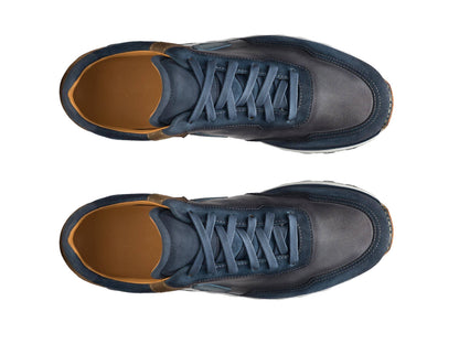 Jason - DEEP BLUE &amp; BROWN SUEDE LEATHER SNEAKERS