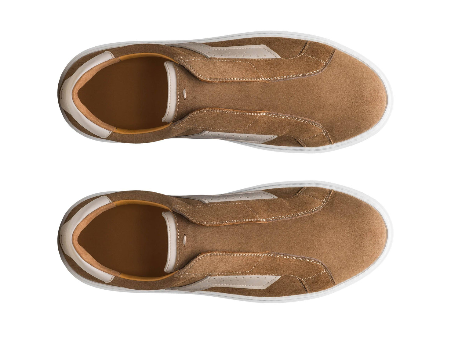 UDINE-21 - LIGHT TAN LACELESS SUEDE LEATHER SNEAKERS