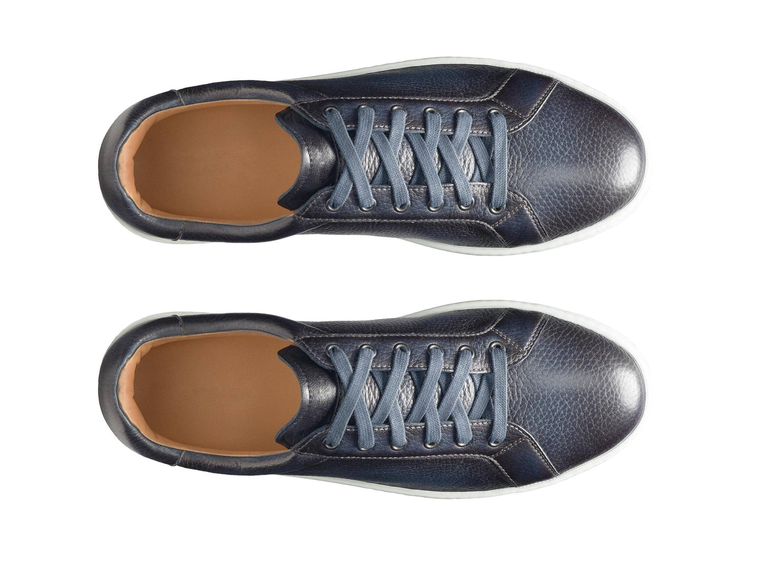 Chris - SHADY INK BLUE LEATHER SNEAKERS