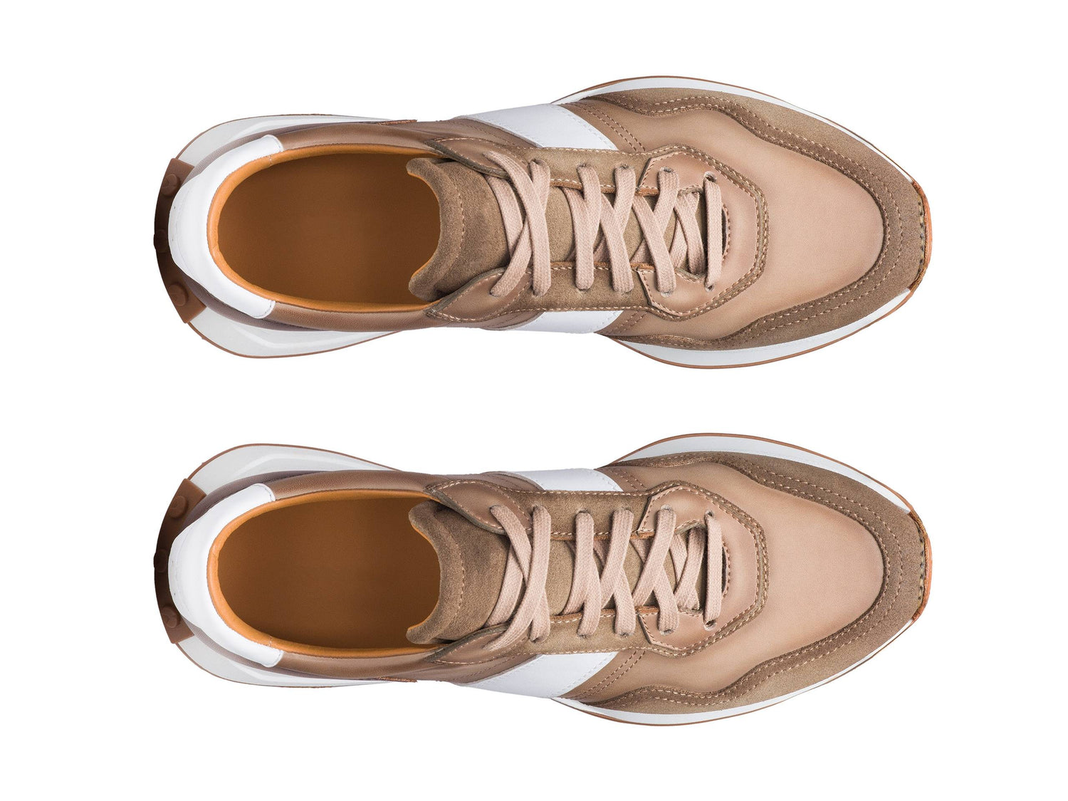 Robert - TAN &amp; WHITE SUEDE LEATHER SNEAKERS