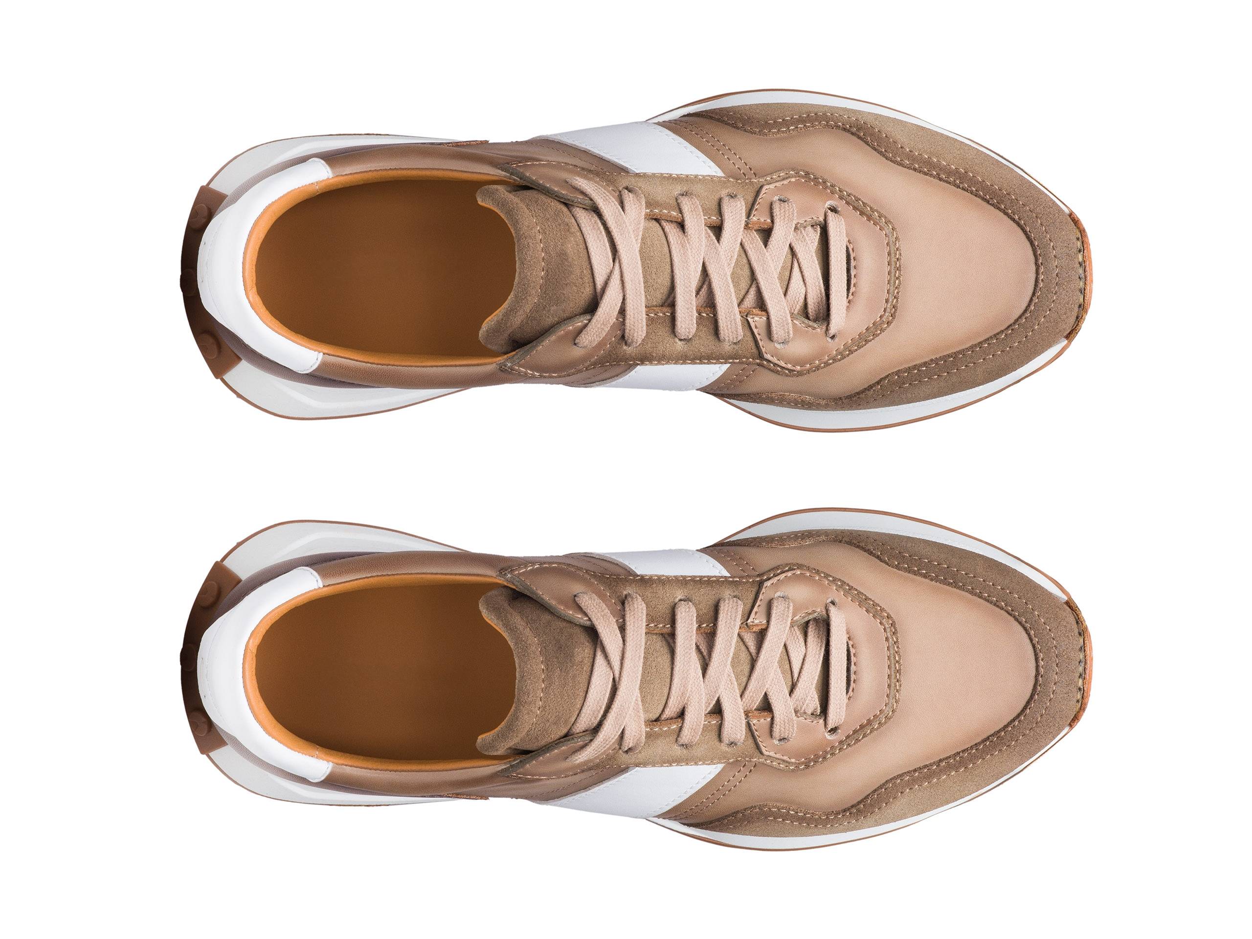 Robert - TAN &amp; WHITE SUEDE LEATHER SNEAKERS