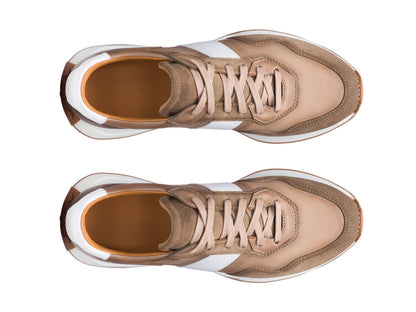 Robert - TAN &amp; WHITE SUEDE LEATHER SNEAKERS