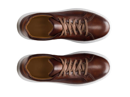 BELLUS-02 - BROWN GLOSY LEATHER SNEAKER