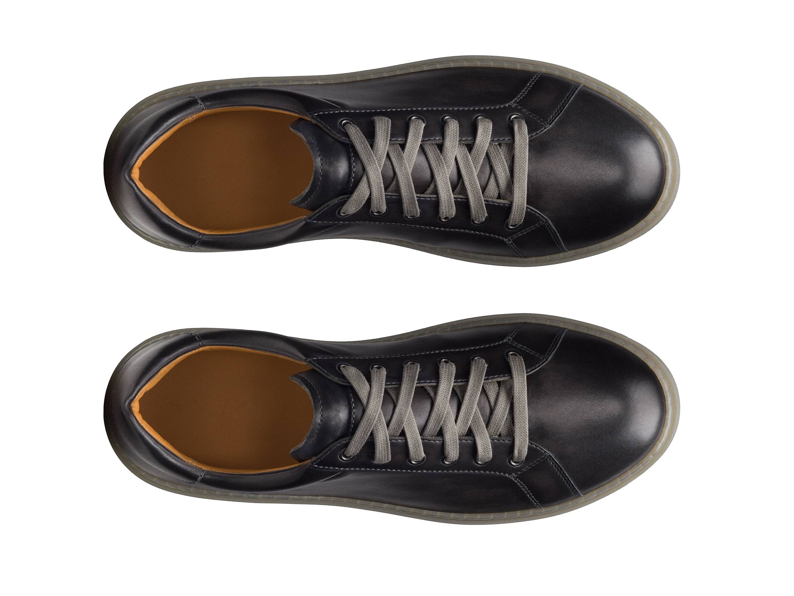 Kevin -  DEEP GREY LEATHER SNEAKERS