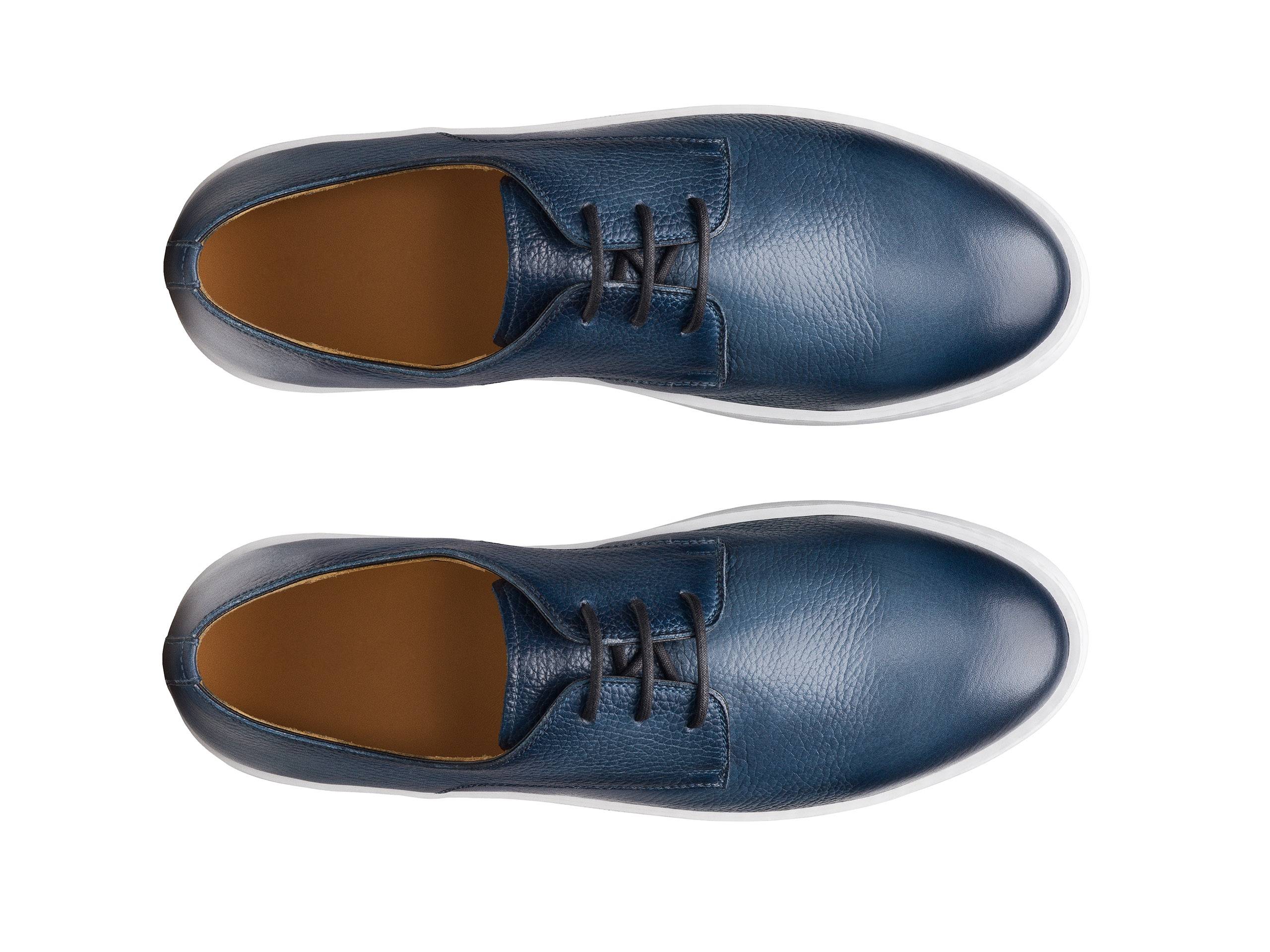 GENOVA-06 -SHADY BLUE LEATHER SNEAKERS
