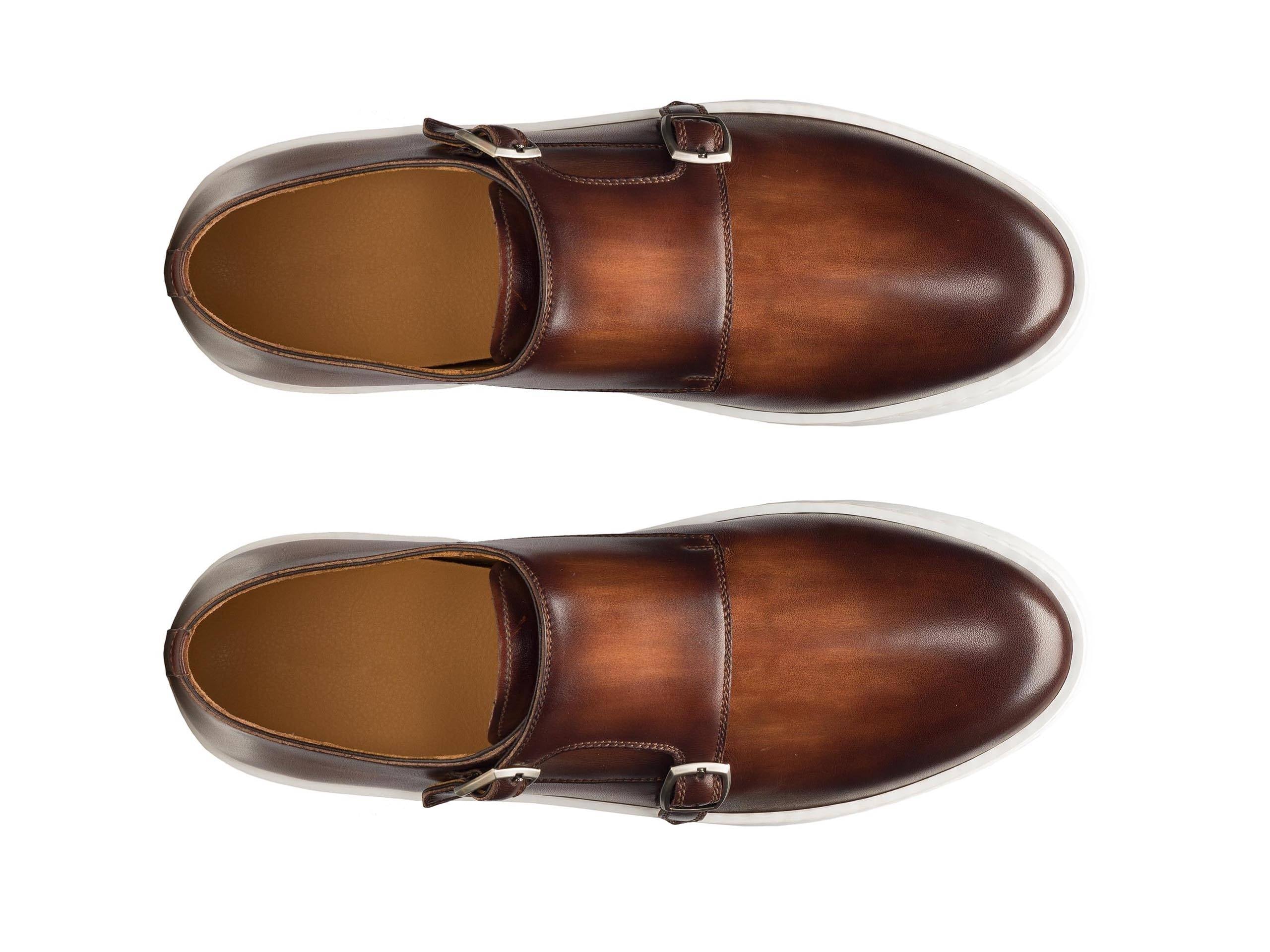 PISA-10 - BROWN DOUBLE MONK LEATHER SNEAKERS