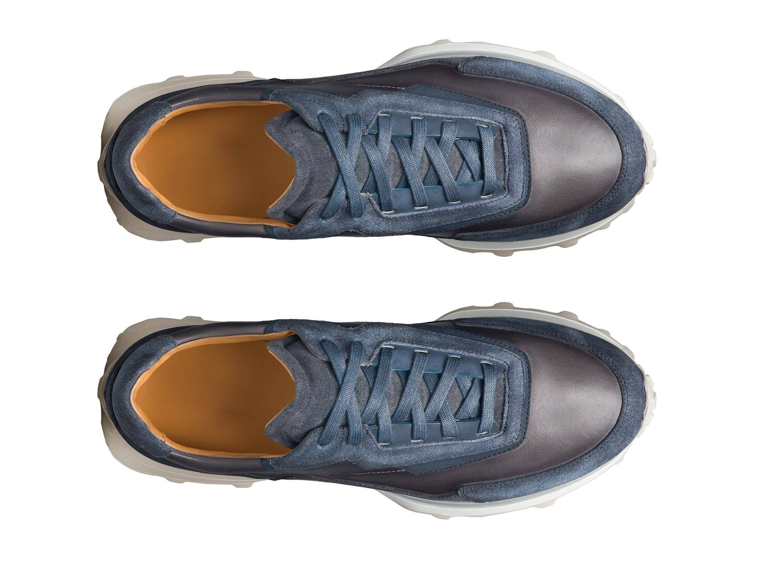 PARMA-EL - BRWON WITH BLUE SHADE SUEDE LEATHER SNEAKERS