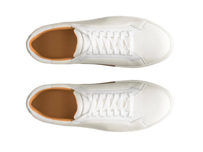 PRIME 101 | WHITE MILLED LEATHER SNEAKERS