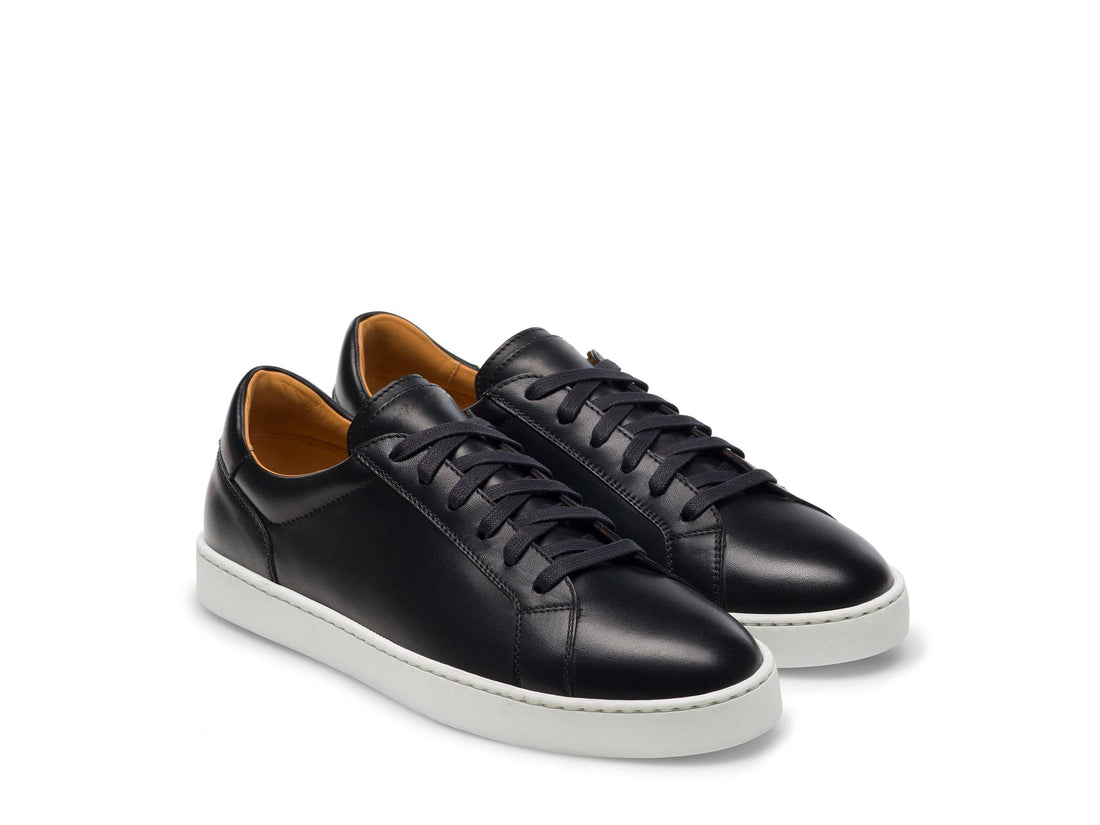 FIRENZE-03 - SHINY BLACK LEATHER SNEAKERS