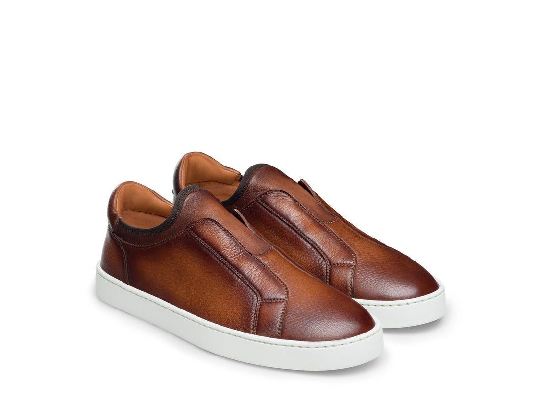 Frank - DEEP TAN WHITHOUT LACE LEATHER SNEAKERS