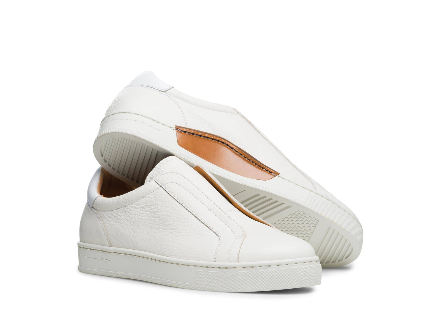 Luxe 88 | WHITE MILLED LEATHER SNEAKER