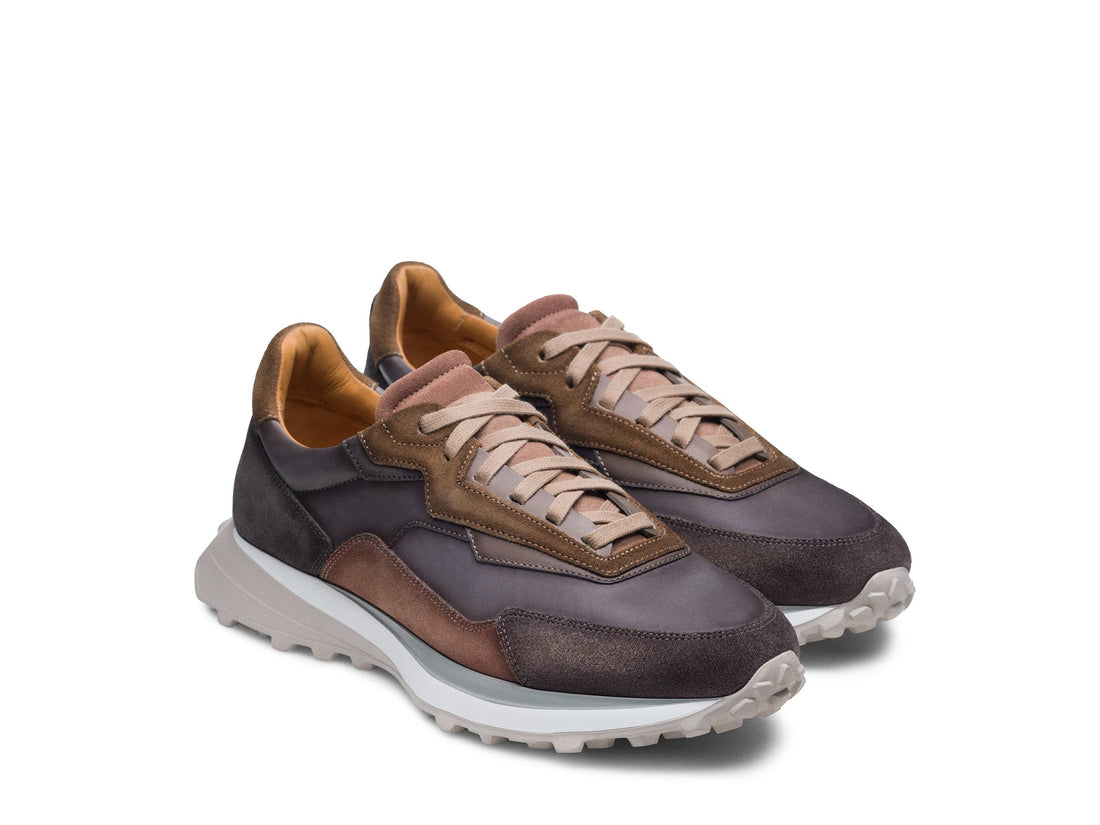 MODENA-LUX - BRWON WITH PURPLE SHADE SUEDE LEATHER SNEAKERS
