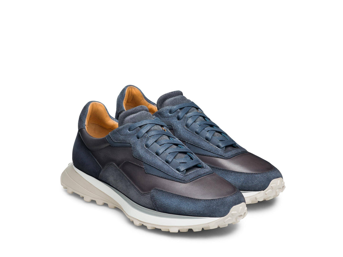 PARMA-EL - BRWON WITH BLUE SHADE SUEDE LEATHER SNEAKERS